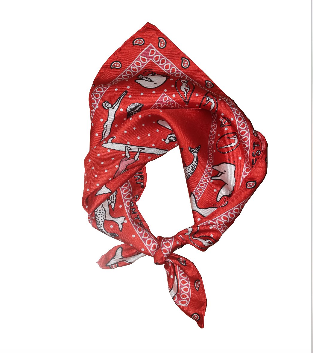 Sea beauty bandanna red - Soie.meme