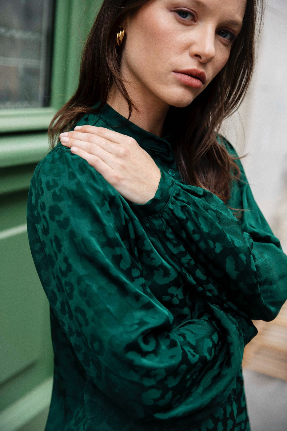Blouse Hortensia green - Avani Apparel