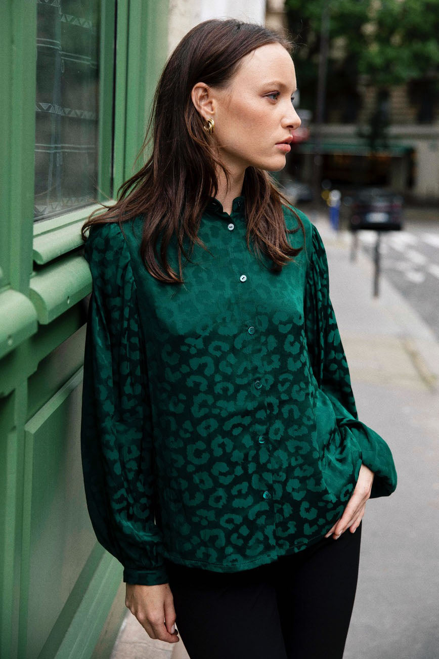 Blouse Hortensia green - Avani Apparel