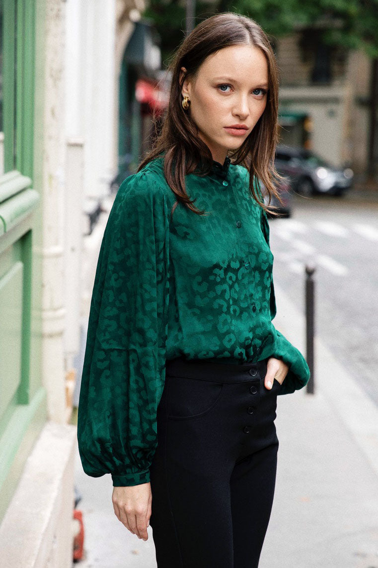 Blouse Hortensia green - Avani Apparel