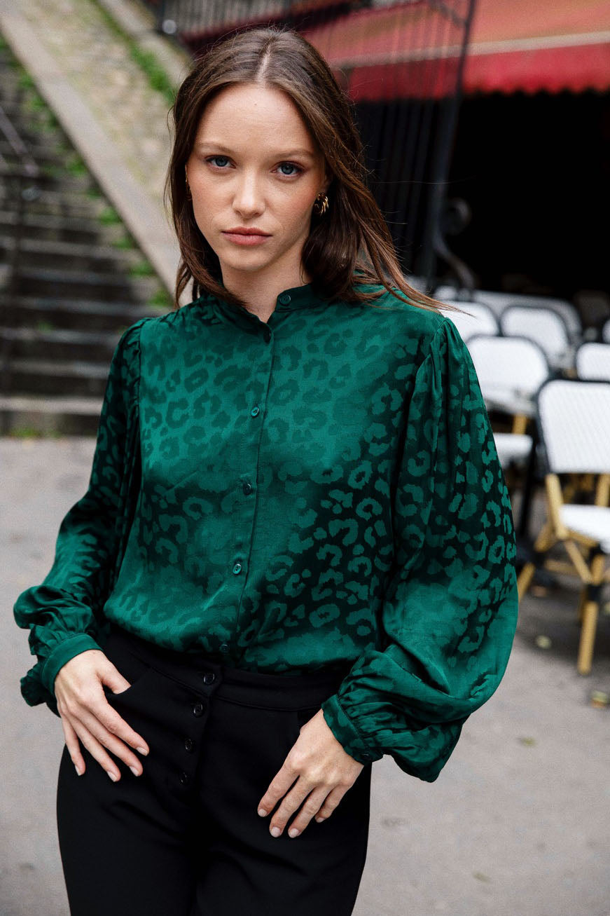 Blouse Hortensia green - Avani Apparel