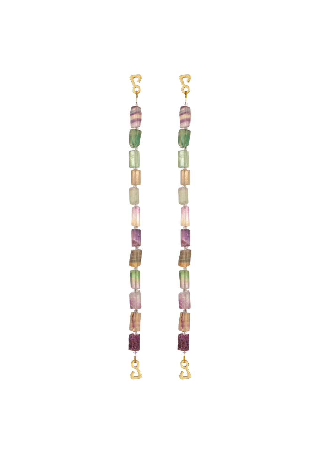 Adjustable swimwear straps featuring fluorite pearls, designed to fit all sizes.