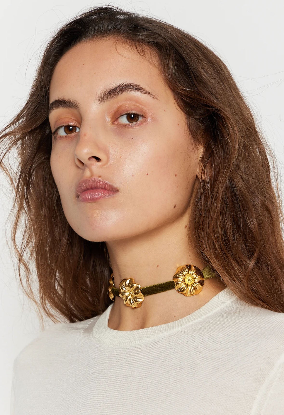 Elizabeth choker daisy khaki - Destree