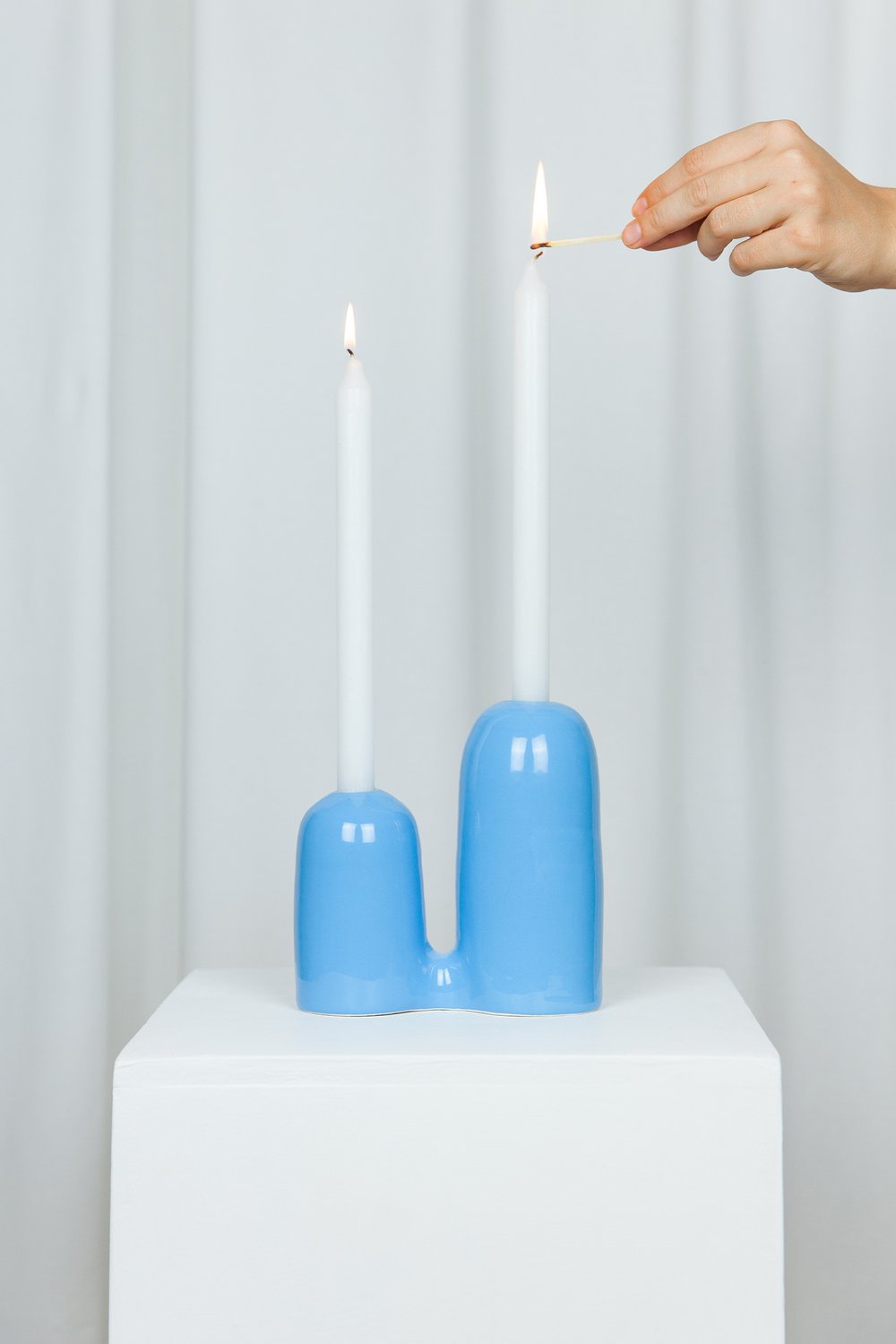 Hills candlestick blue - Lola Mayeras