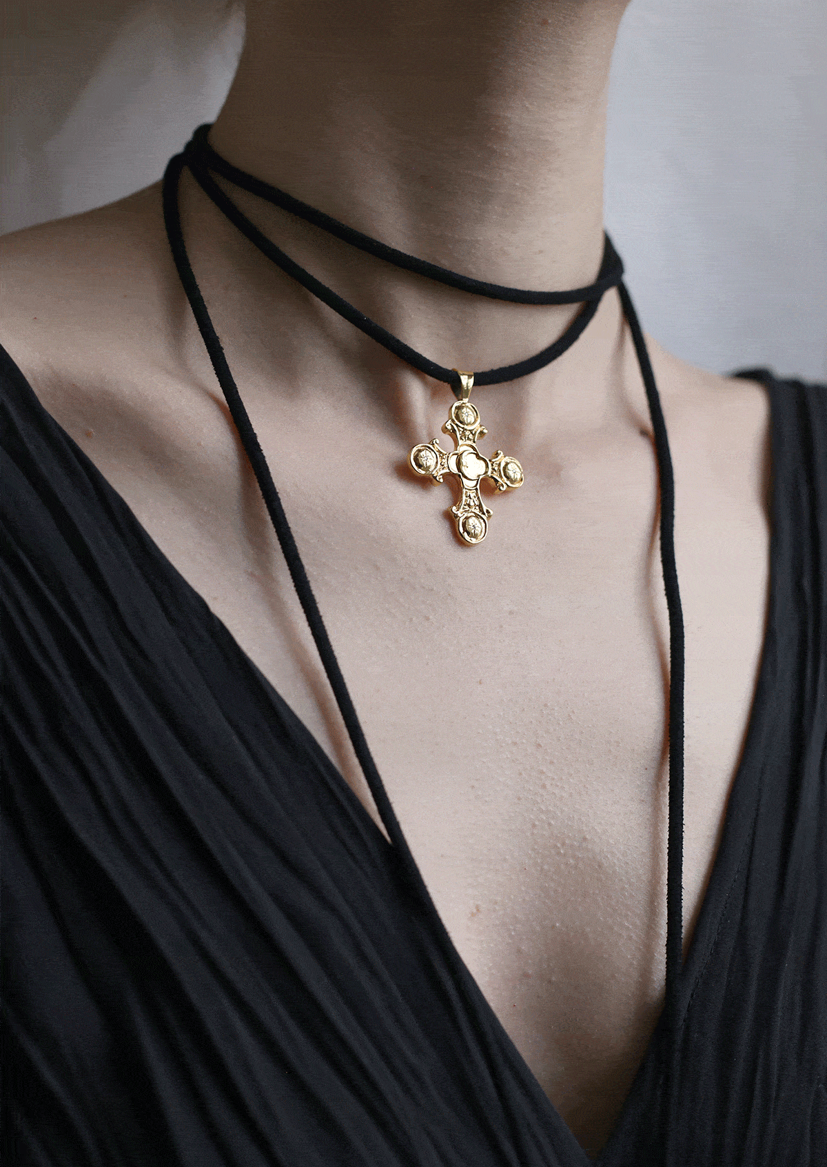 King Neptune statement suede necklace - Hermina Athens