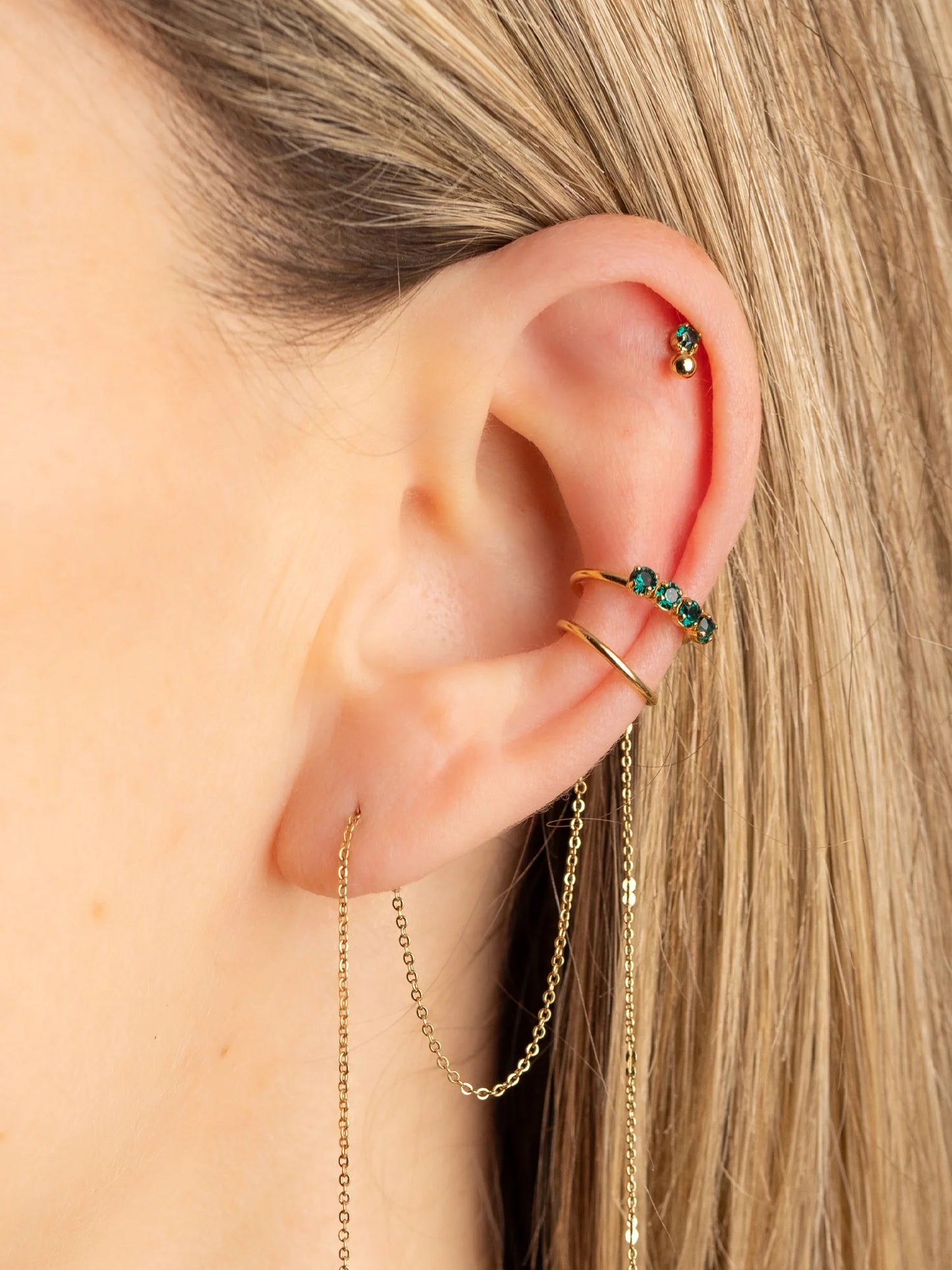 Jacob ear cuff emerald - April Please