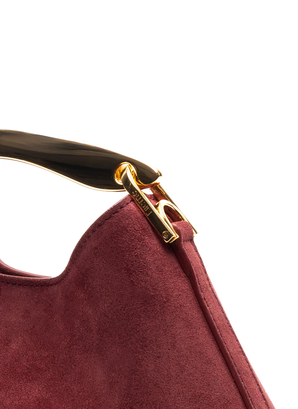 Burgundy mini Boomerang suede bag - Elleme