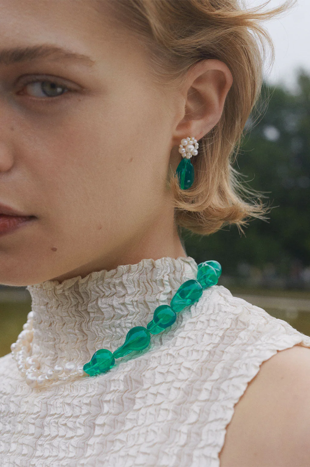Tra-la-la earrings green - Completedworks