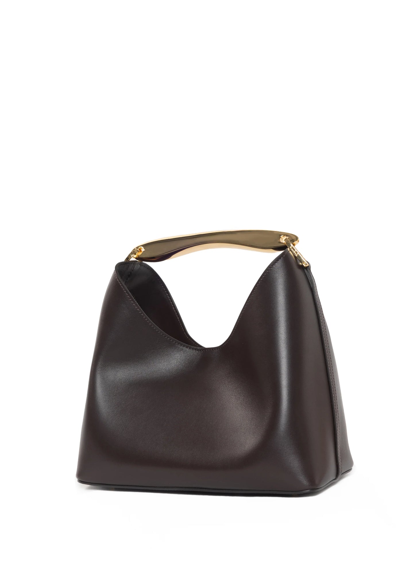 Brown small Boomerang leather bag - Elleme