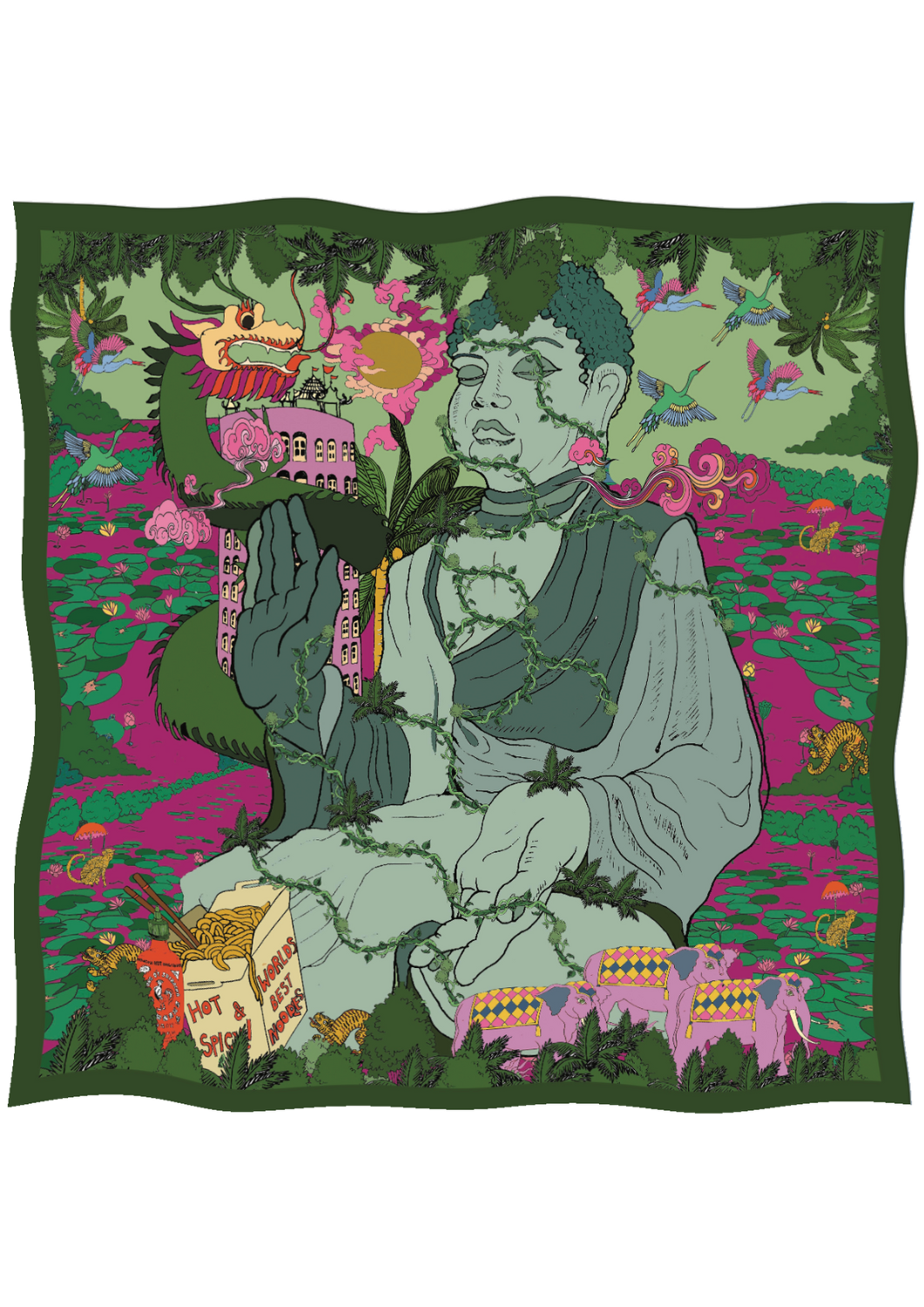 Noodle land bandanna - Soie.meme
