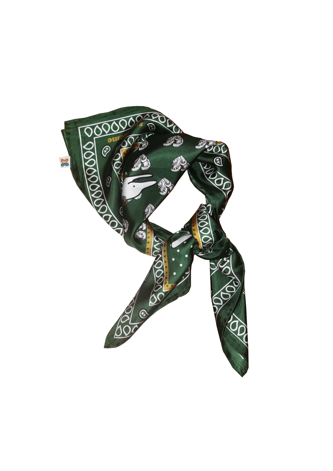 Sea beauty silk scarf green - Soie.meme