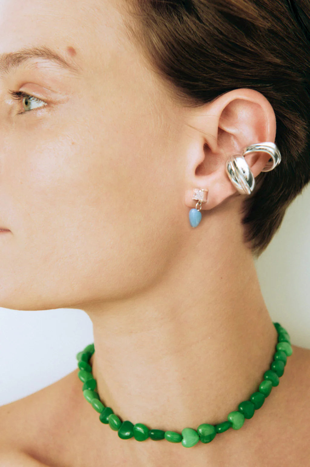 The heart's window blue earrings - Completedworks