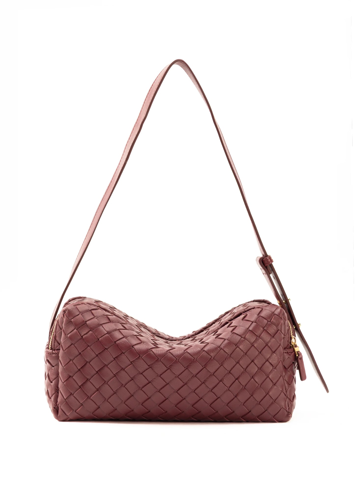 Burgundy Trousse leather bag - Elleme