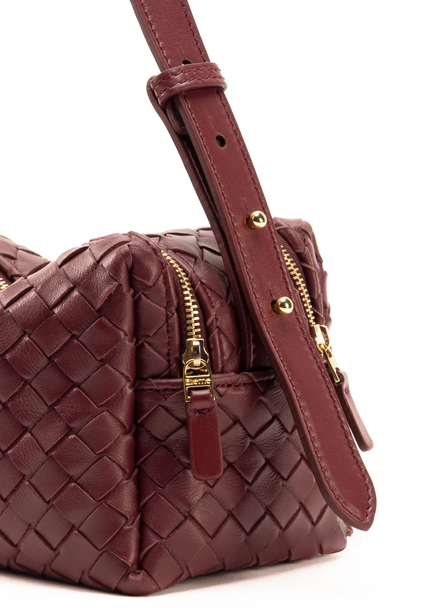 Burgundy Trousse leather bag - Elleme