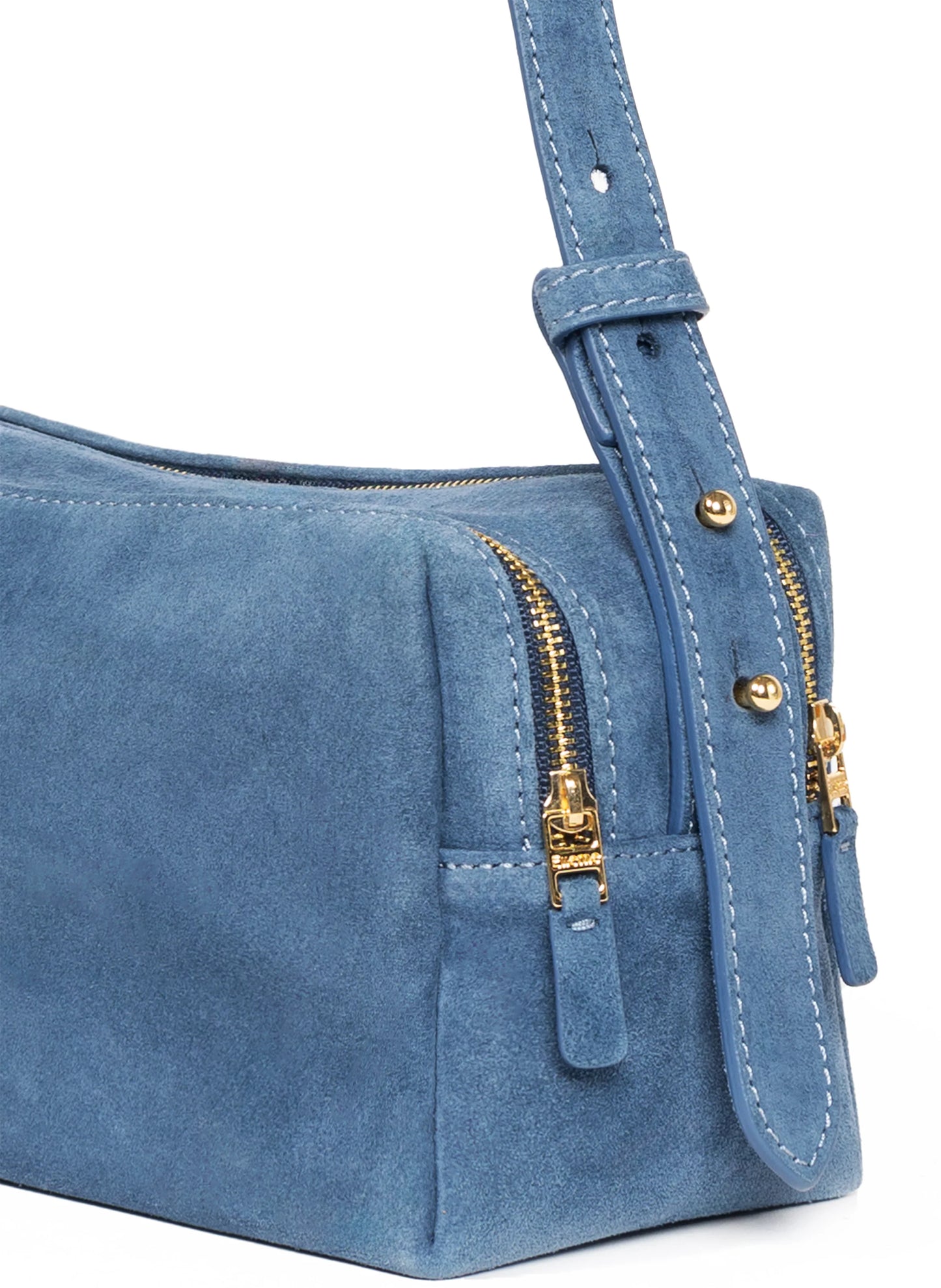 Blue Trousse suede bag - Elleme