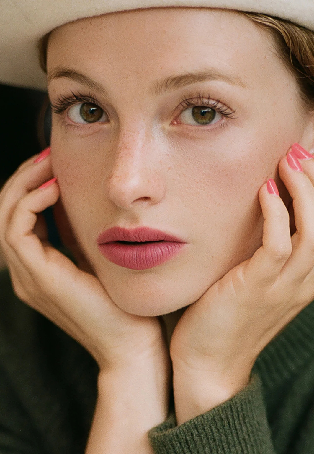 Camélia Mousse by Yolaine Paris, a timeless vintage rose lipstick with a buildable, non-drying formula.
