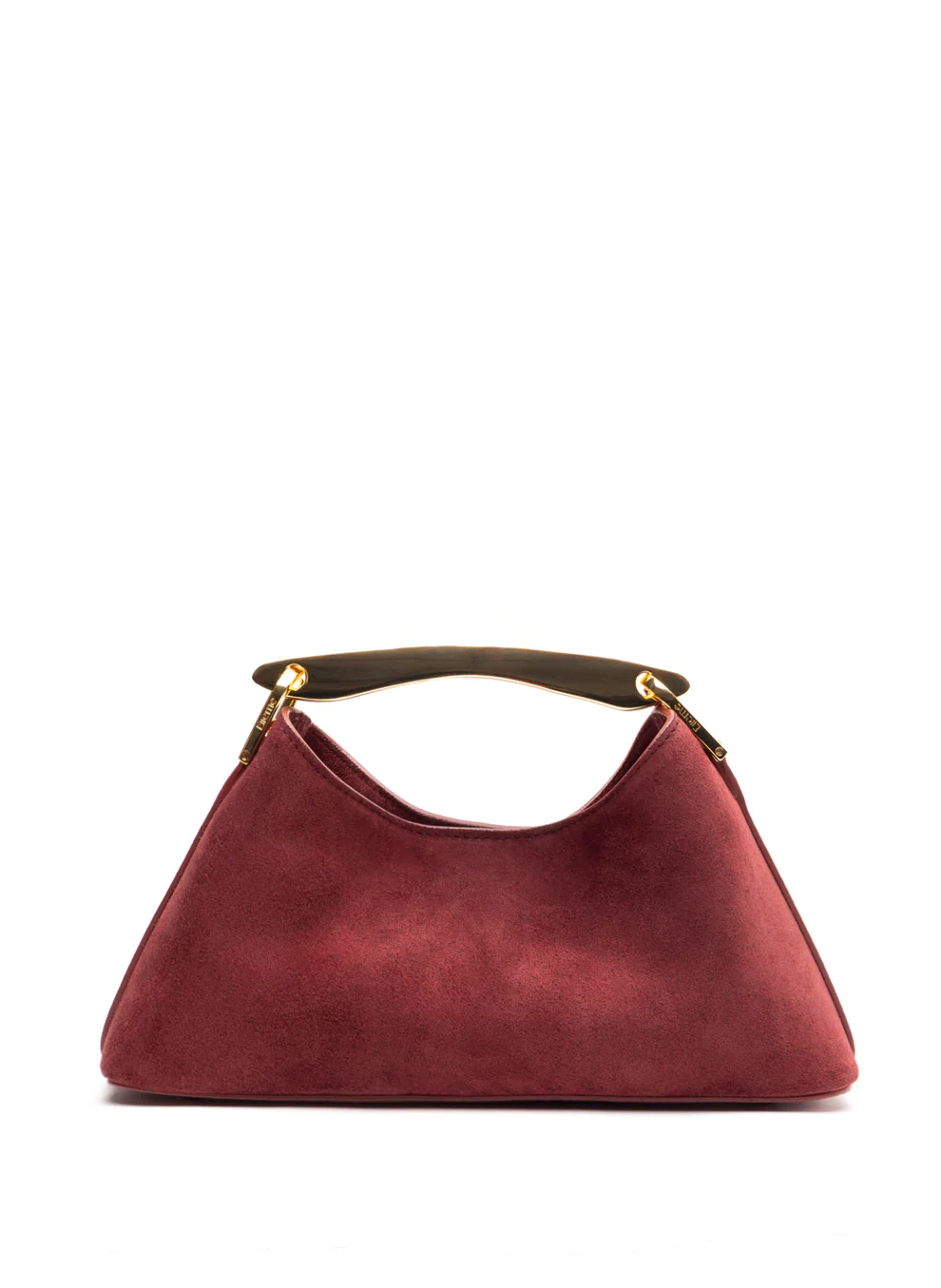 Burgundy mini Boomerang suede bag - Elleme