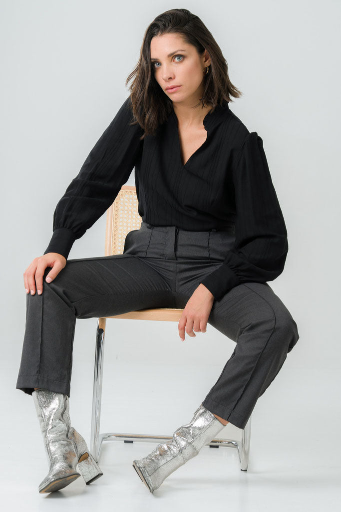 Blouse Orchidée black - Avani Apparel