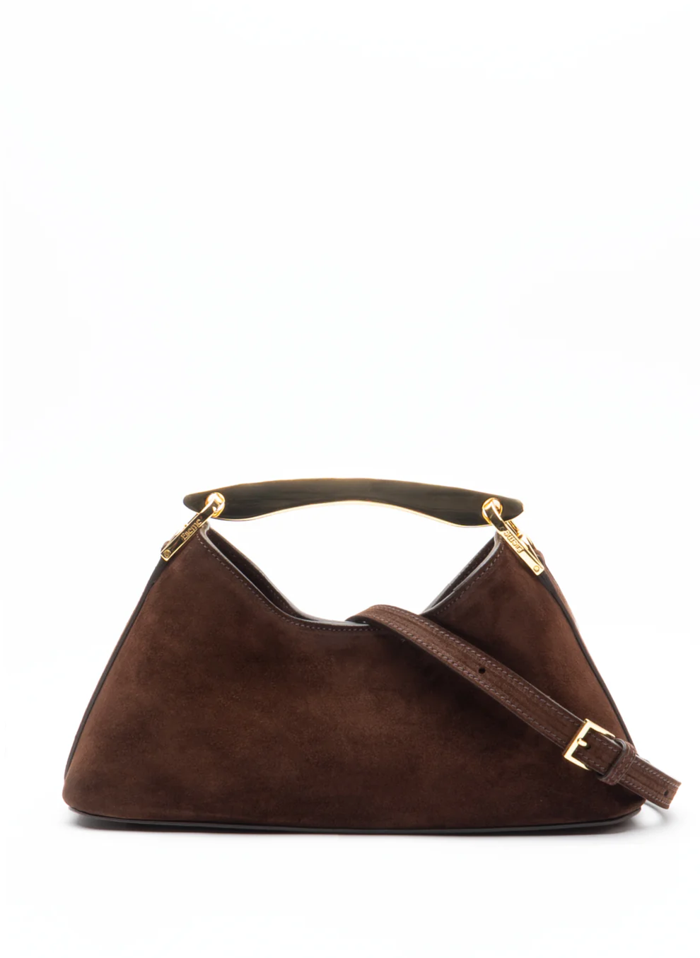 Brown mini Boomerang suede bag - Elleme