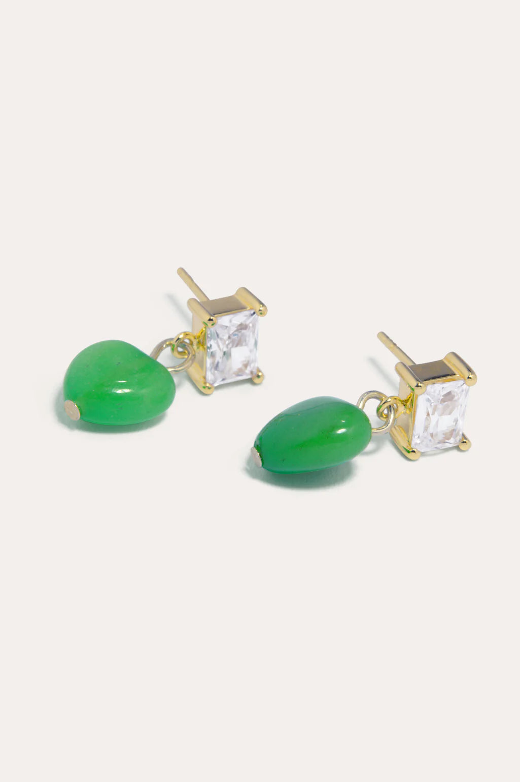 The heart's window green earrings - Completedworks