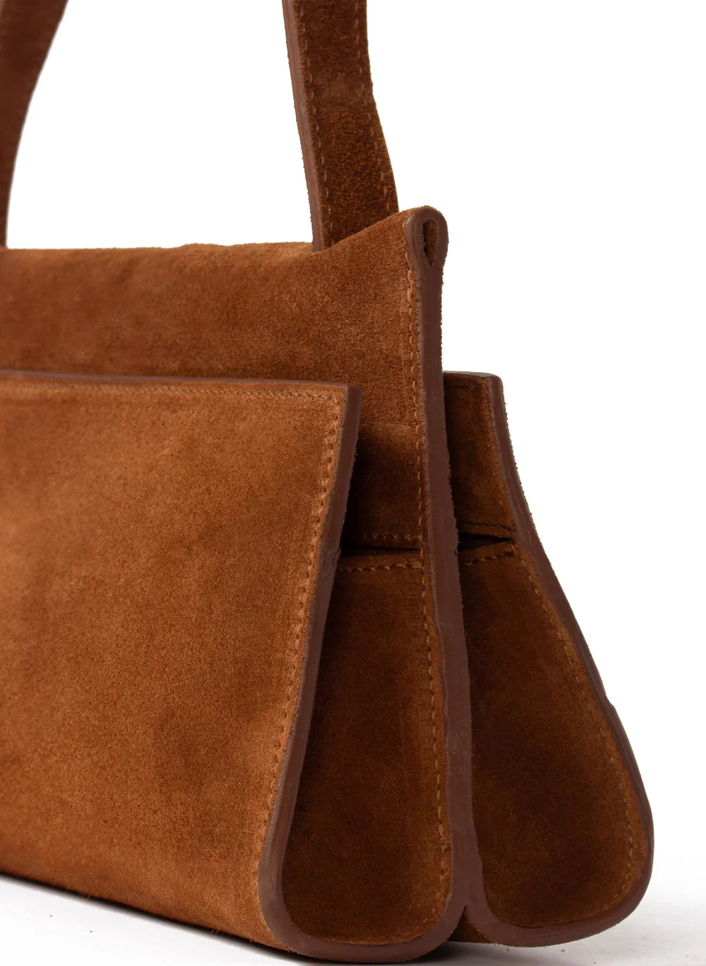 Cognac Papillon suede bag - Elleme