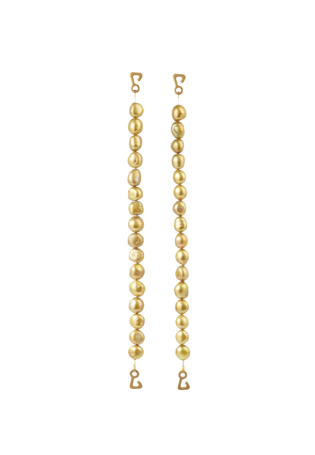 Adjustable swimwear straps featuring tinted freshwater pearls, designed to fit all sizes.