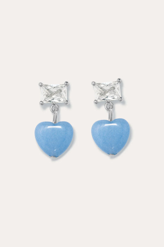 The heart's window blue earrings - Completedworks
