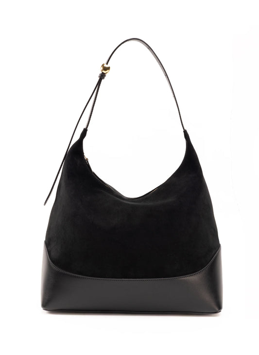 Black Loop Large suede/leather bag - Elleme