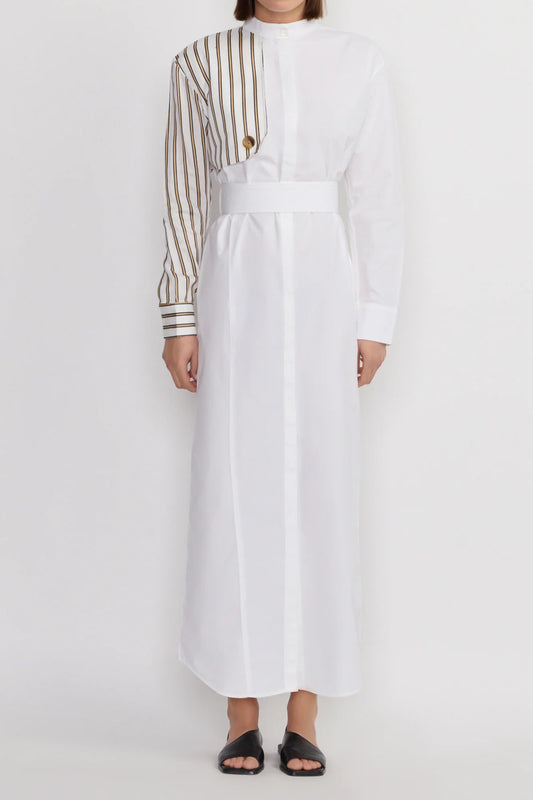 White and striped dress - Destree